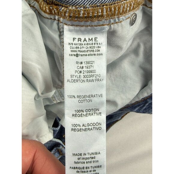 Frame The Lax Wisp Raw Fray Flare Wide Leg Denim Jeans Women's 28 $298 - Picture 8 of 12